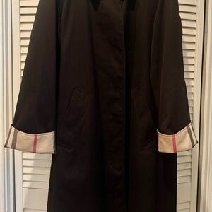 Burberry Black Trench Coat with Beige Accents